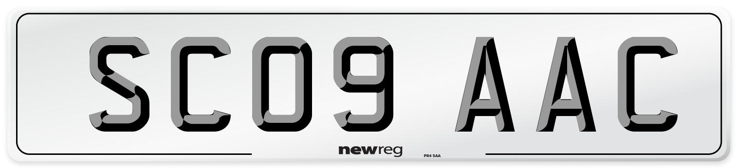 SC09 AAC Number Plate from New Reg
